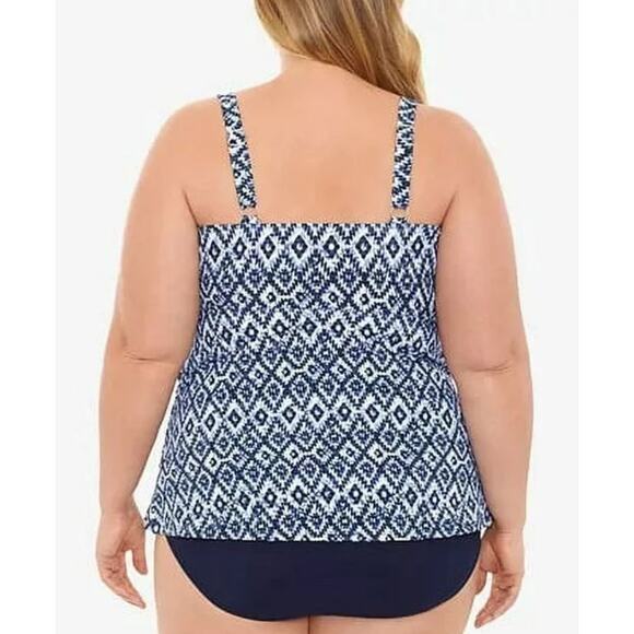 Swim Solutions Triple Tiered Fauxkini One Piece Swimsuit Women's 8 - Picture 11 of 11